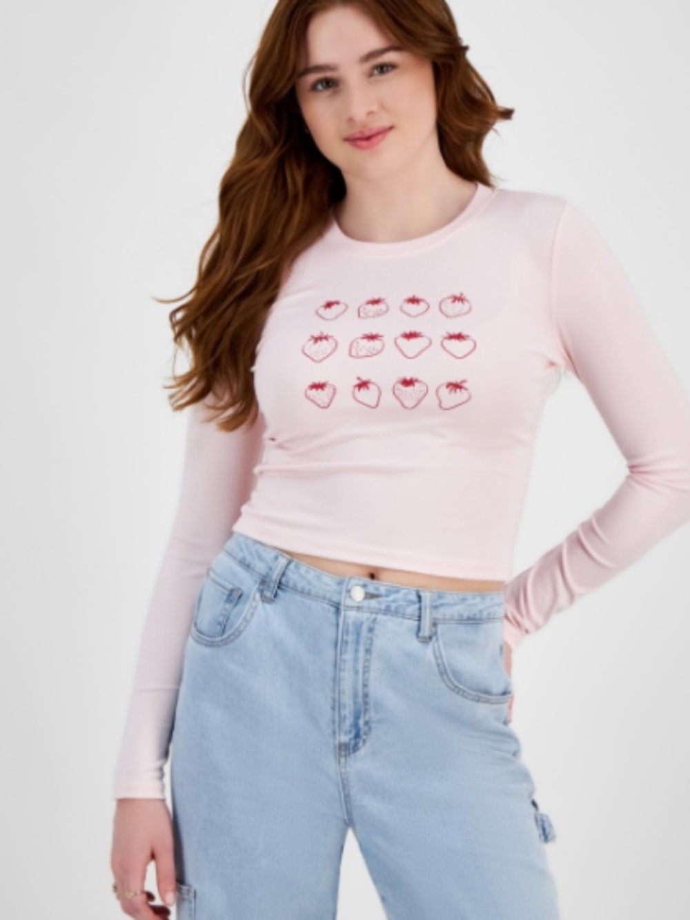 Just Polly Juniors' Graphic Long-Sleeve Tee - Ballet Slippers SIZE XL NWT